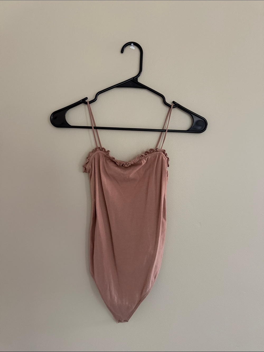 Abercrombie & Fitch Rose Pink Ruffle-Trim Cami Bodysuit